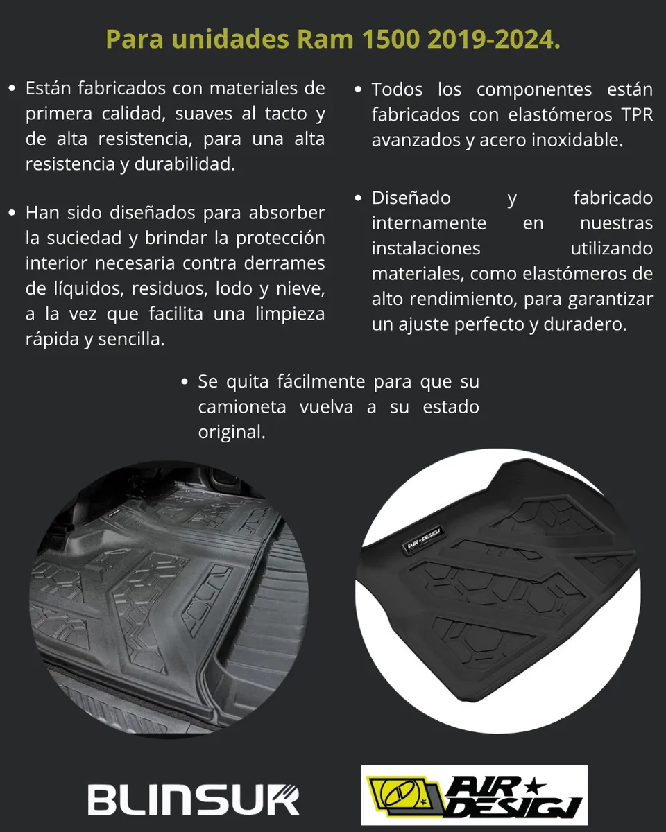 Juego De Tapetes Delanteros Dodge Ram 1500 2019-2024 - Image 3