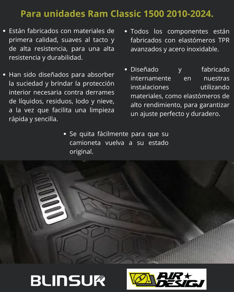 Juego Tapetes Delantero Dodge Ram Classic 1500 2010-2024 - Image 3