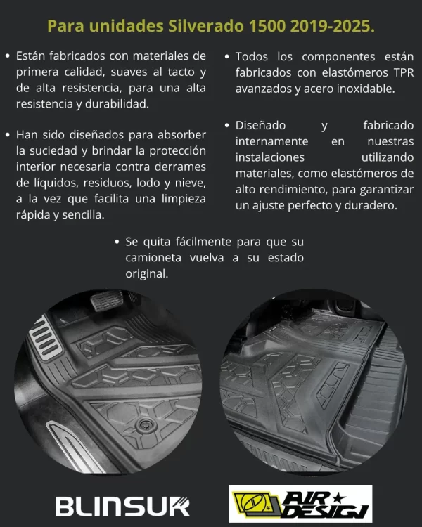 Juego De Tapetes Delantero Y Trasero Chev Silve 2019-2025