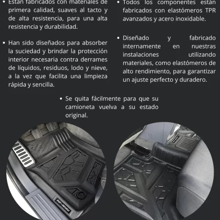 Juego Tapetes Delanteros Y Traseros Ford Ranger 2019-2022 - Image 3