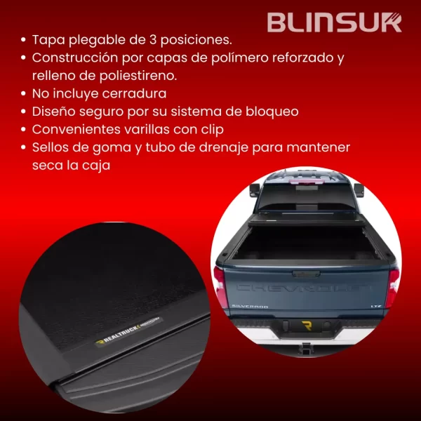 Tapa Cubre Batea Plegable Flex Para Ford F250 2017-2023