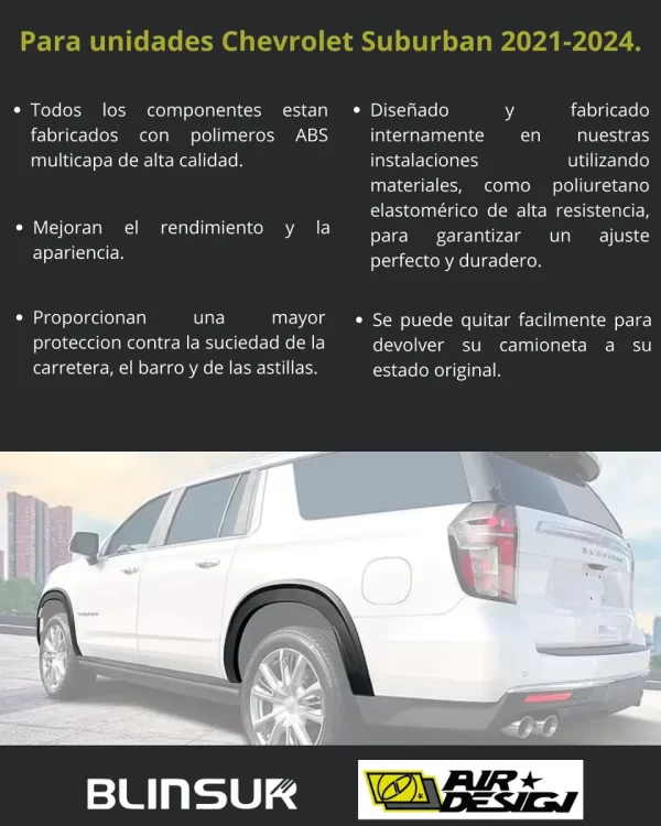 Juego De Cantoneras Tipo Oe Chev Suburban 2021-2024