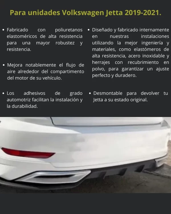 Spoiler Trasero Con Difusor Para Vw Jetta 2019 - 2021