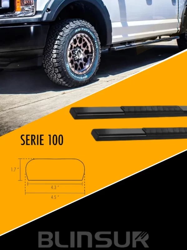 Estribos Serie 100 Negros Para Mitsubishi L200 2016 - 2024