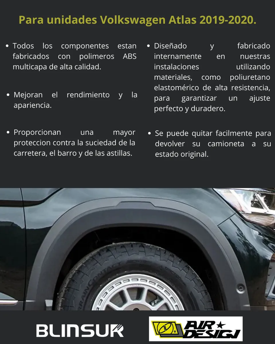 Juego Cantoneras Lisos Volkswagen Atlas 2019-2020 - Image 3
