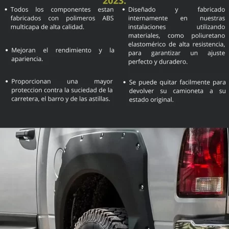 Juego Cantoneras Lisos Dodge Ram 1500/2500 Clasica 2010/2024 - Image 3
