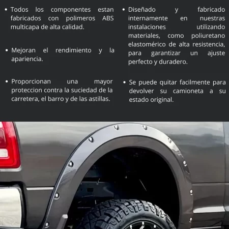 Juego Cantoneras Lisos, Dodge Ram 2500 2019-2024. - Image 3