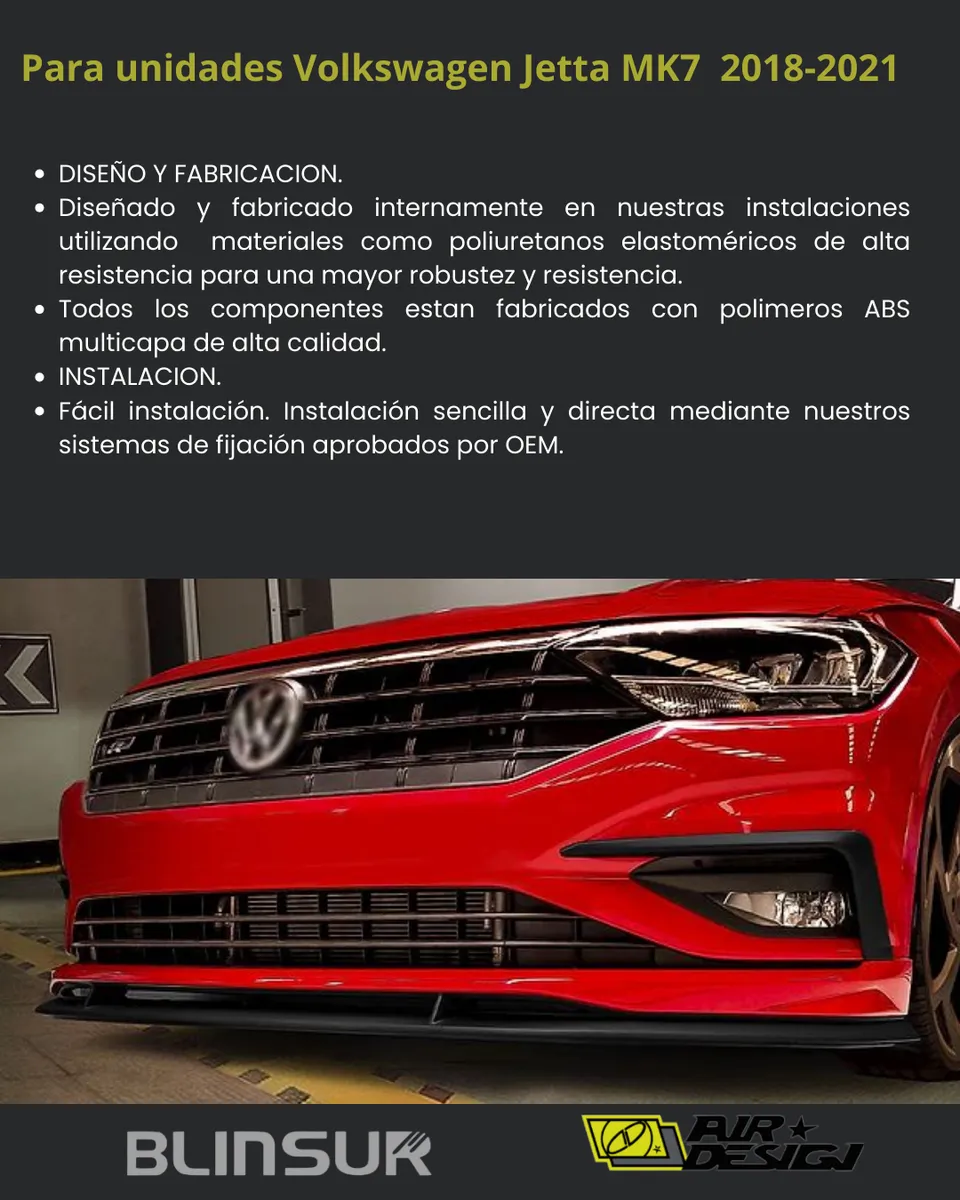 Spoiler Delantero Con Splitter, Vw Jetta 2019/021 - Image 3