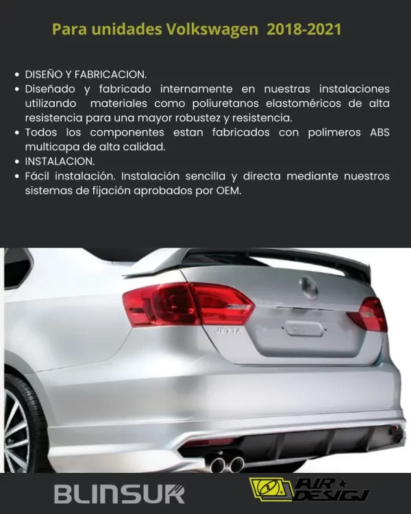 Spoiler Trasero Con Difusor Para Vw Jetta 2011-2014