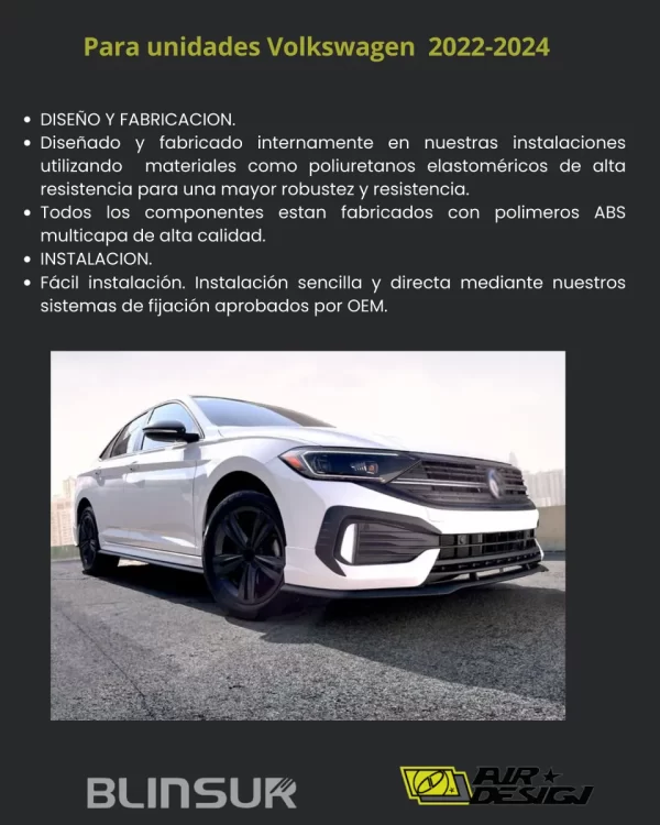 Bodykit Con Alerón De Bajo Perfil  Para Vw Jetta 2022-2024