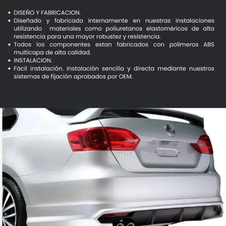 Spoiler Trasero Con Difusor Para Vw Jetta 2011-2014 - Image 3