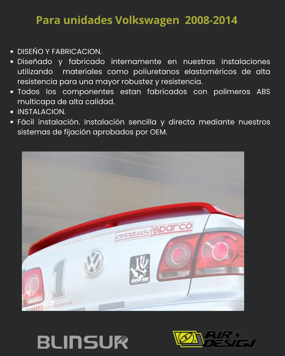 Alerón Volado Para Vw Jetta 2008 - 2014 - Image 3