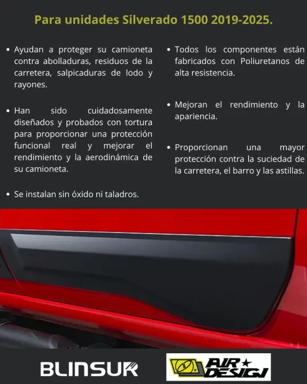 Moldura De Puerta Ancha Airdesign Chev Silv 1500 2019-2025