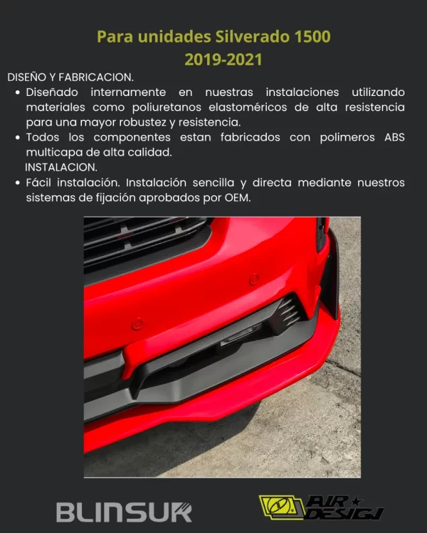 Juego De Cortina De Aire Chevrolet Silverado 1500 2019 2021