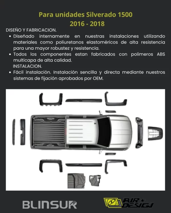 Kit Todoterreno Chev Silverado 1500 Caja Standard 2016-2018