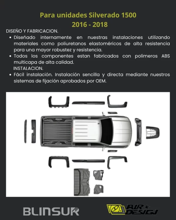 Kit Todoterreno Chev Silverado 1500 Caja Corta 2016 - 2018