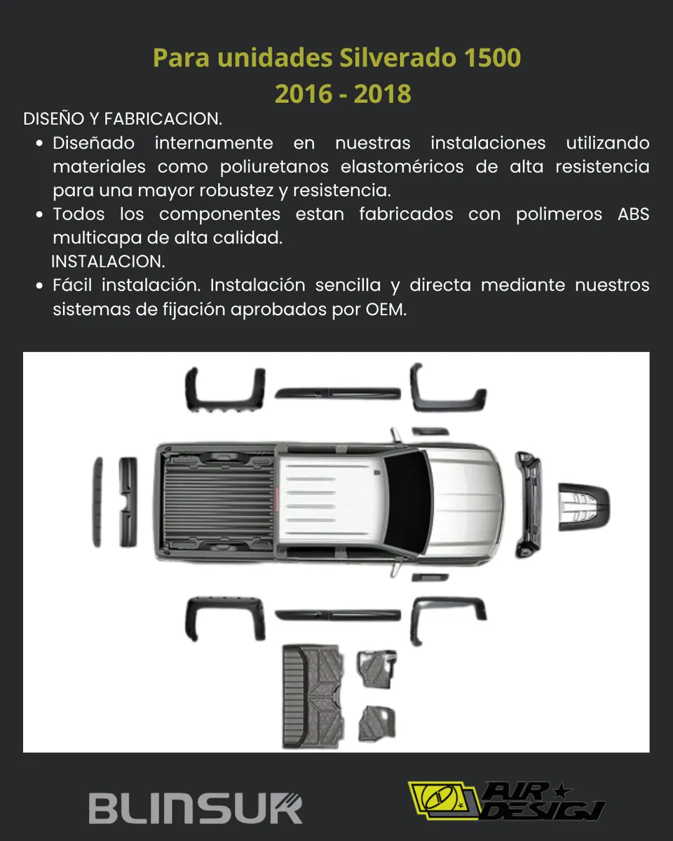 Kit Todoterreno Chev Silverado 1500 Caja Corta 2016 2018 - Image 3