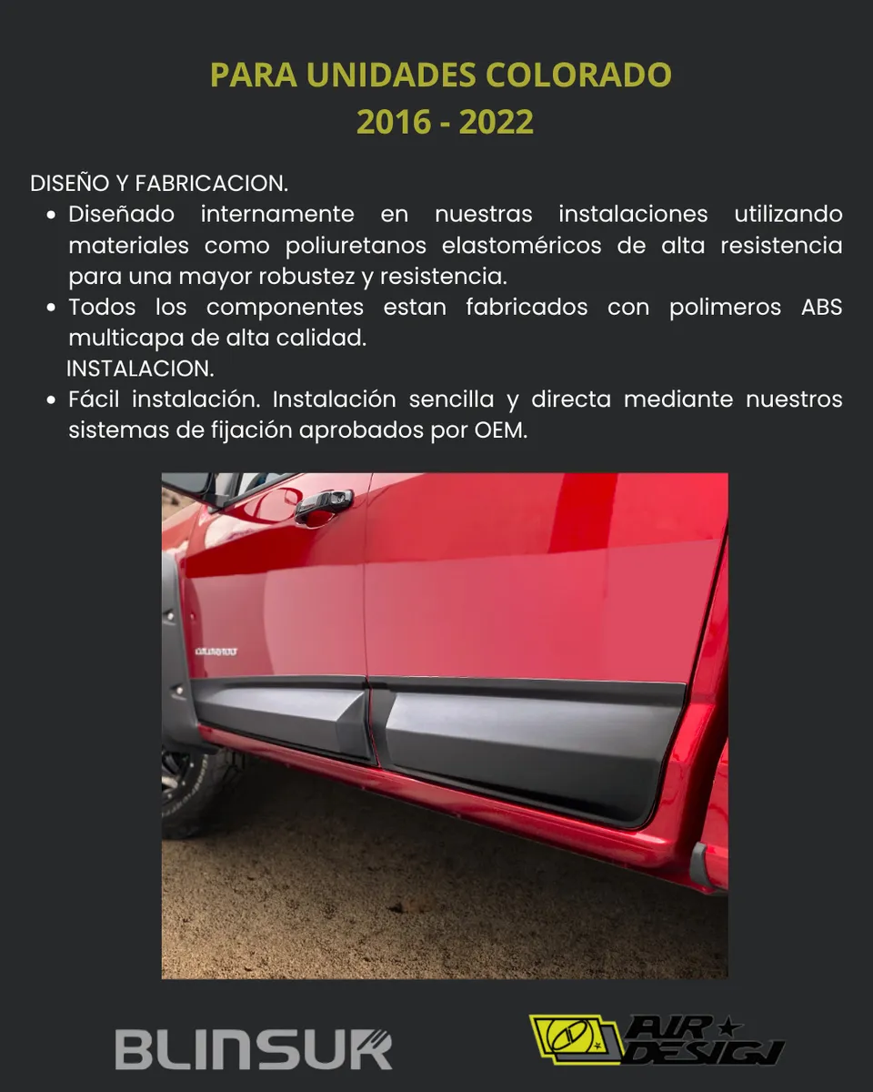 Juego De Rocker Panels Crew Cab Colorado 2016 2022 - Image 3
