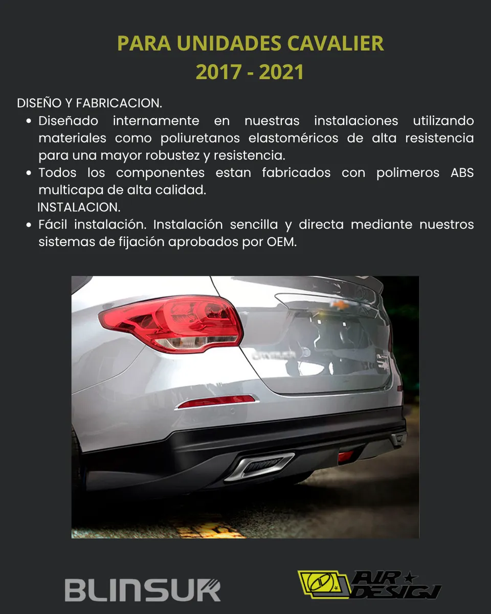 Spoiler Trasero Con Difusor Air Design  Cavalier  2017 2021 - Image 3