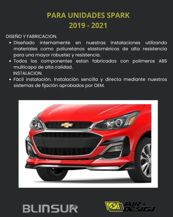 Spoiler Delantero Con Splitter Chev Spark 2019  2021