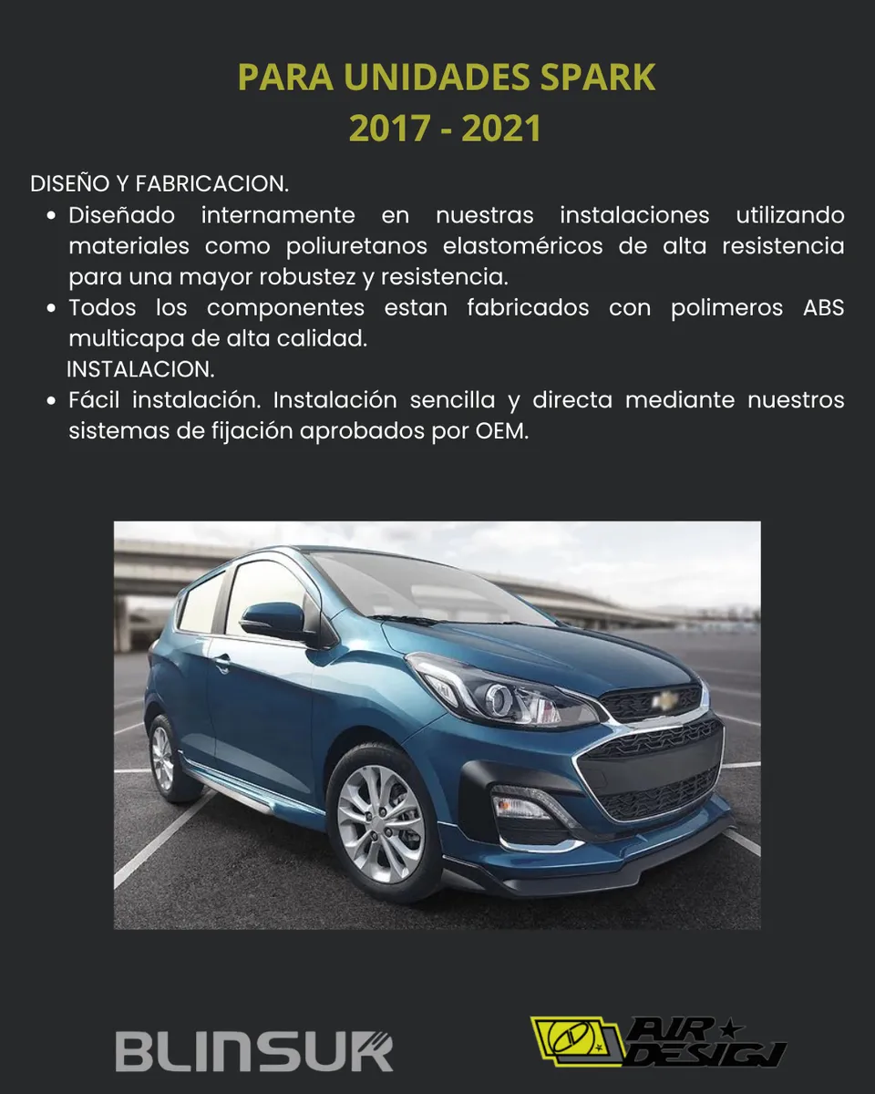 Juego De Faldones Con Splitters Laterales Spark 2017 - 2021 - Image 3