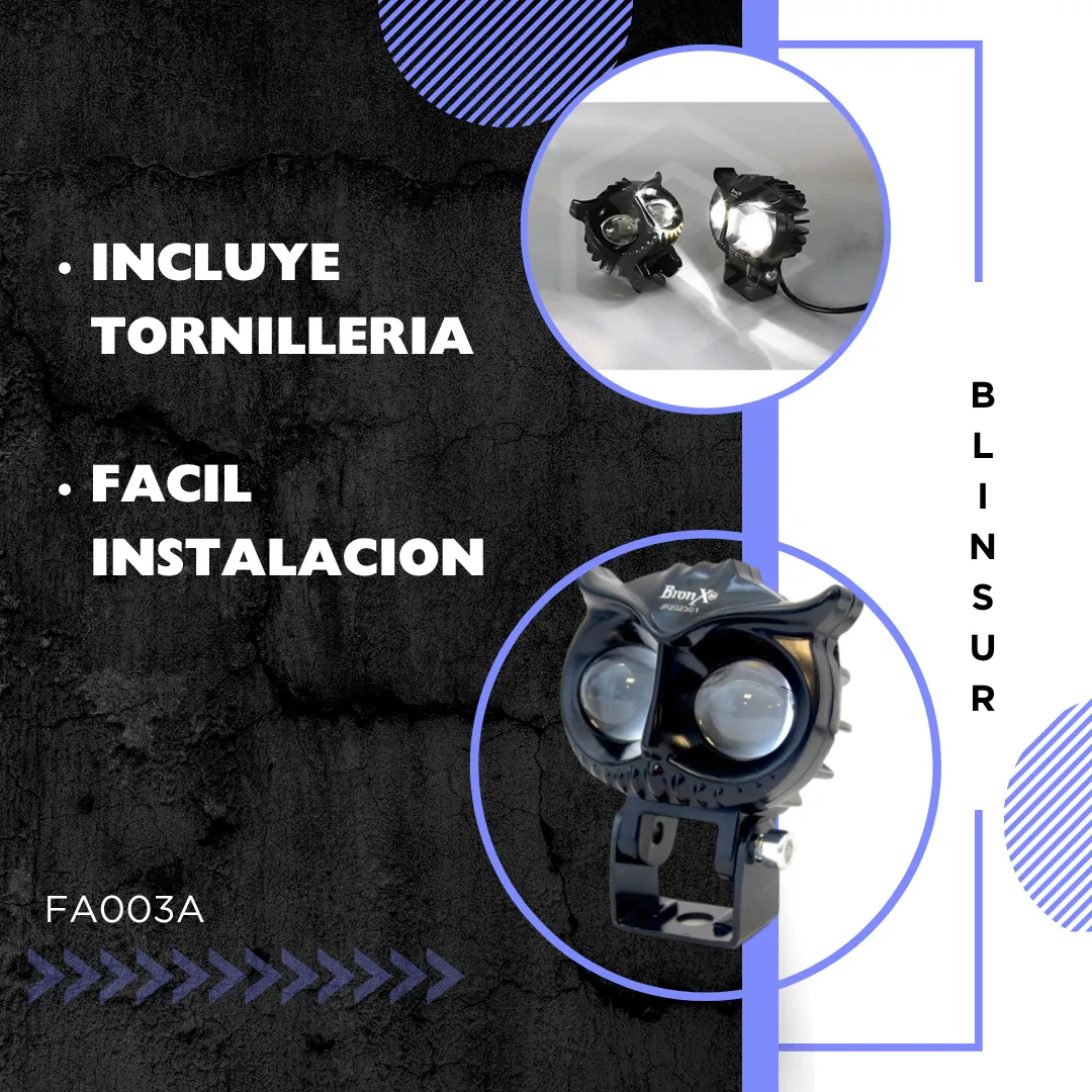Par De Faros Universal Búho 12 Hiperleds 12-24v Bicolor - Image 3