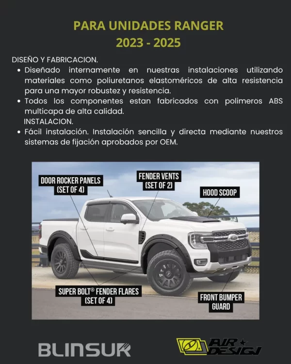 Kit Completo Off Road Ranger Xl / Xlt 2023-2025 Air Design