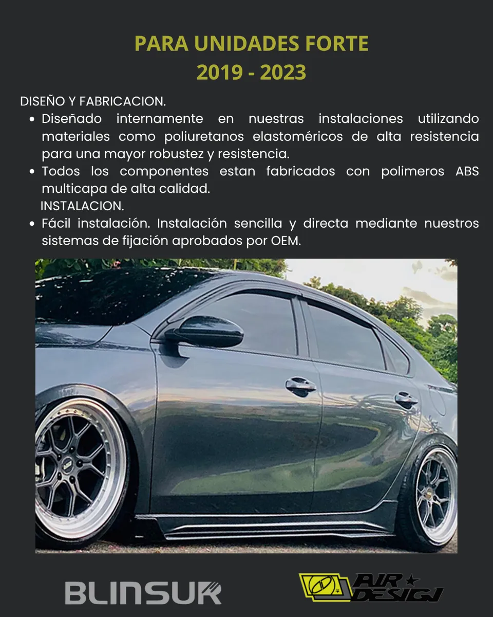 Juego De Faldones Laterales Air Design Kia Forte 2019  2023 - Image 3