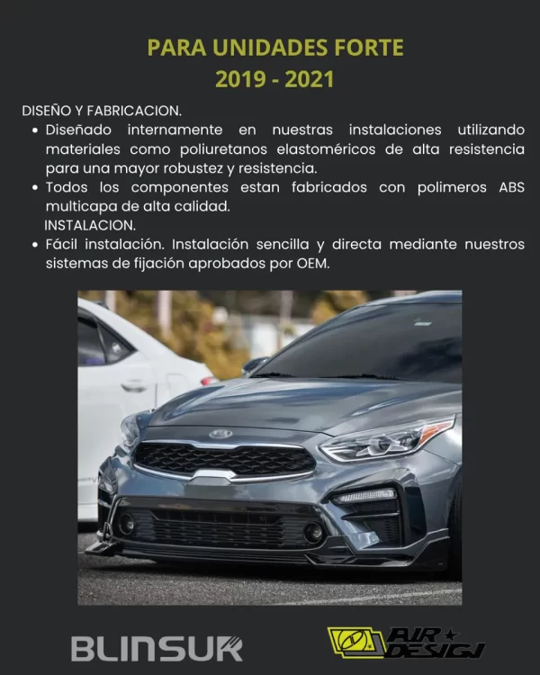 Juego De Cortinas De Aire Air Design Kia Forte 2019 2021