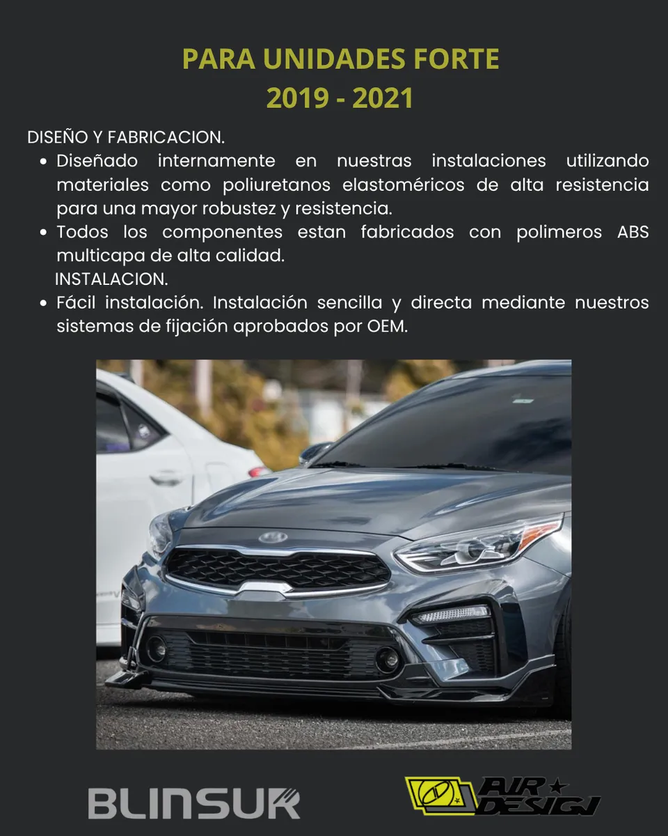 Juego De Cortinas De Aire Air Design Kia Forte 2019 2021 - Image 3
