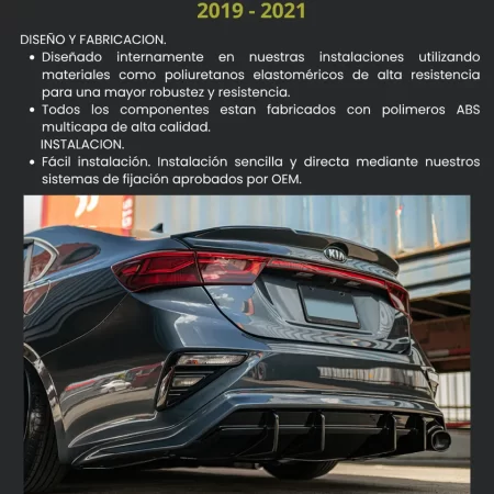 Difusor Trasero Air Design Kia Forte 2019 - 2021 - Image 3