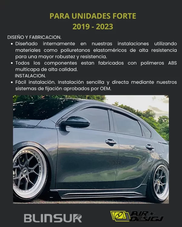Juego De Faldones Laterales Air Design Kia Forte 2019 - 2023