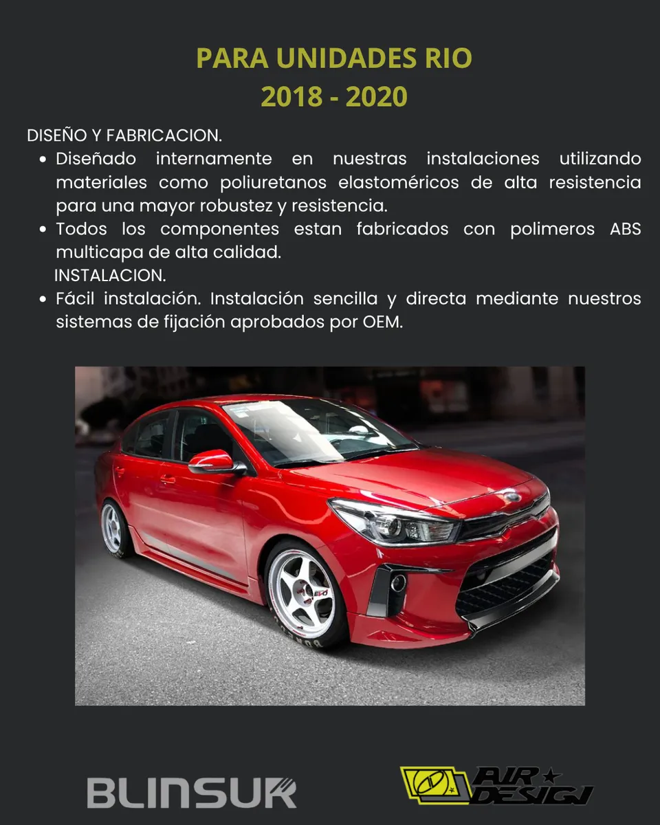 Juego De Cortinas De Aire Air Design  Kia Rio 2018 - 2020 - Image 3