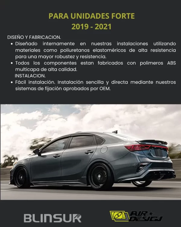 Bodykit Con Difusor Trasero Air Design Kia Forte 2019 - 2021