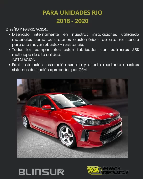 Juego De Extensiones Traseras Kia Rio Sedan 2018-2020