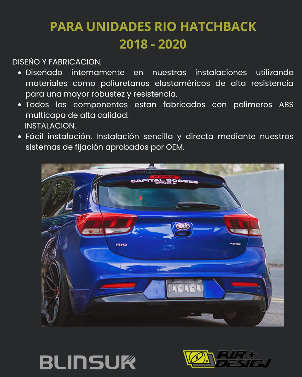 Body Kit Tipo Street Air Design Kia Rio Hatchback 2018-2020 - Image 3