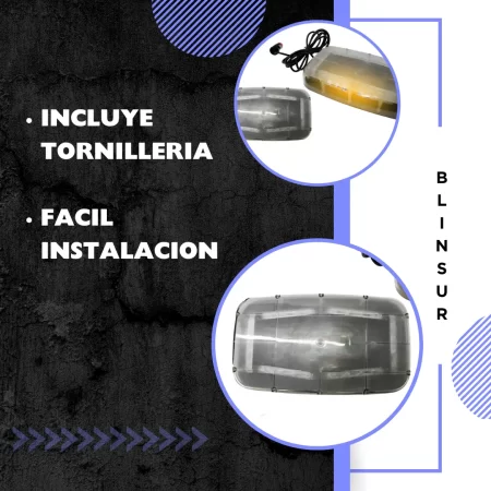 Torreta Rectangular 24 Hiperled 8 Funciones Ambar - Image 3