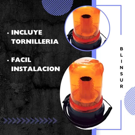 Torreta T/licuadora Con Iman 72 Led Ambar - Image 3