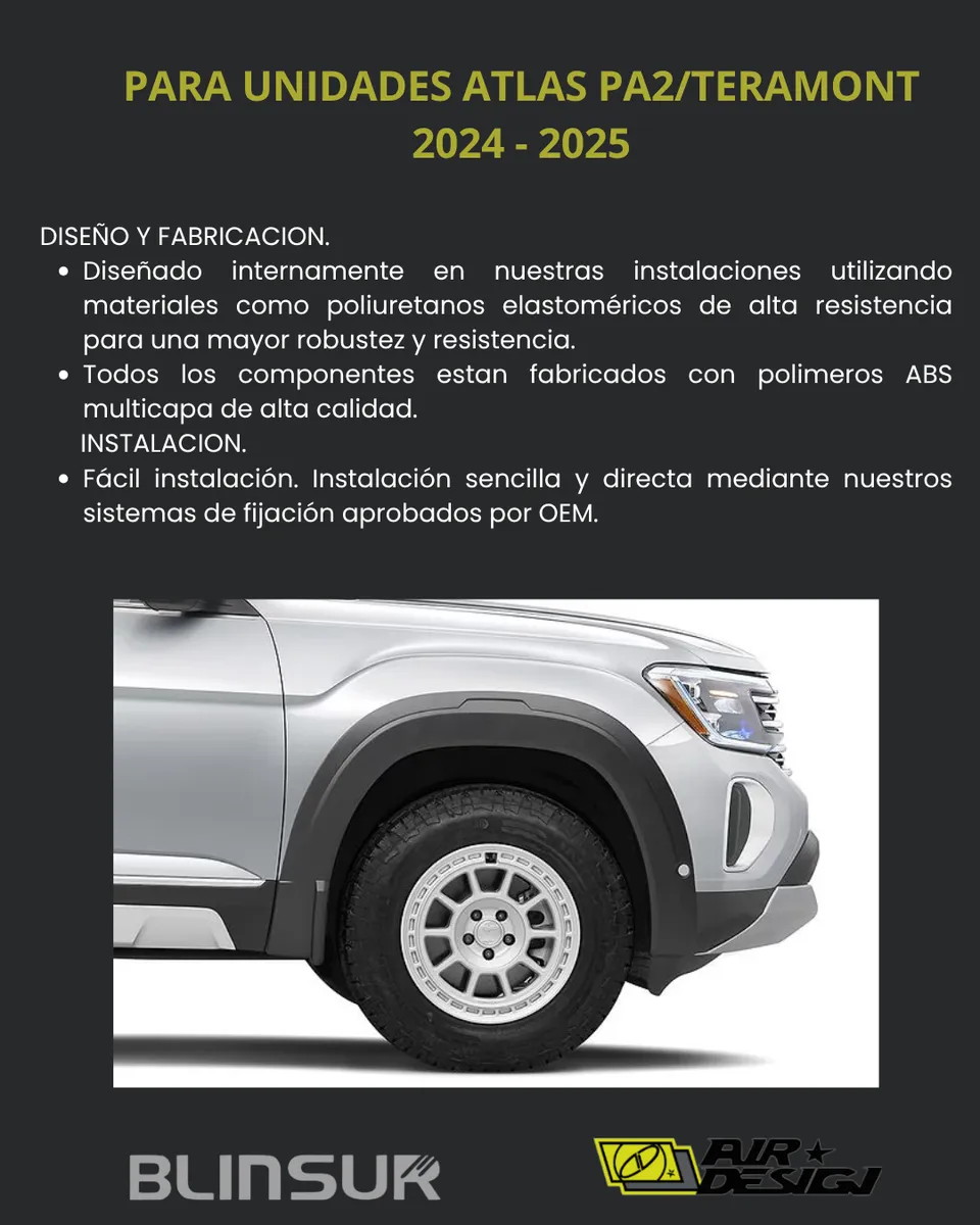 Juego De Cantoneras Lisas Volkswagen Atlas Pa2 2024-2025 - Image 3