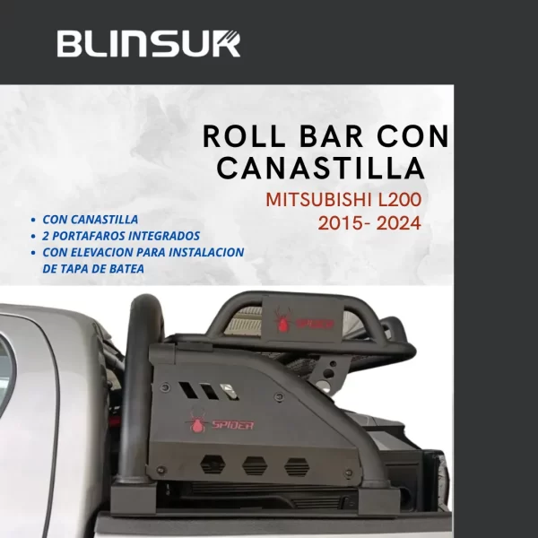 Roll Bar Cargo Con Canastilla Mitsubishi L200 2015 - 2024