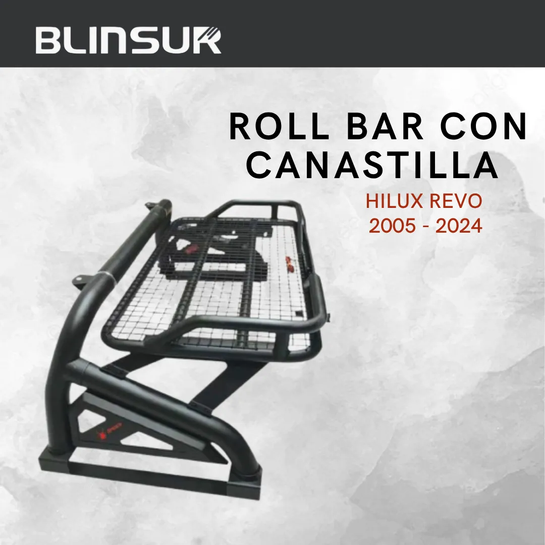 Roll Bar Con Canastilla Y Luz Stop Hilux Revo 2005 2024 - Image 3