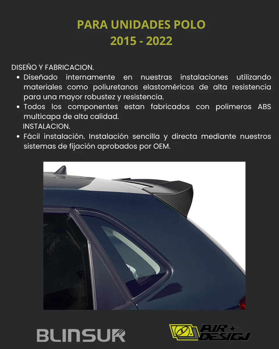 Alerón De Techo Volkswagen Polo 2015 2022 - Image 3