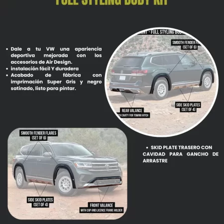 Body Kit Con Skid Plate Air Design Atlas Pa1 2021 2023 - Image 3