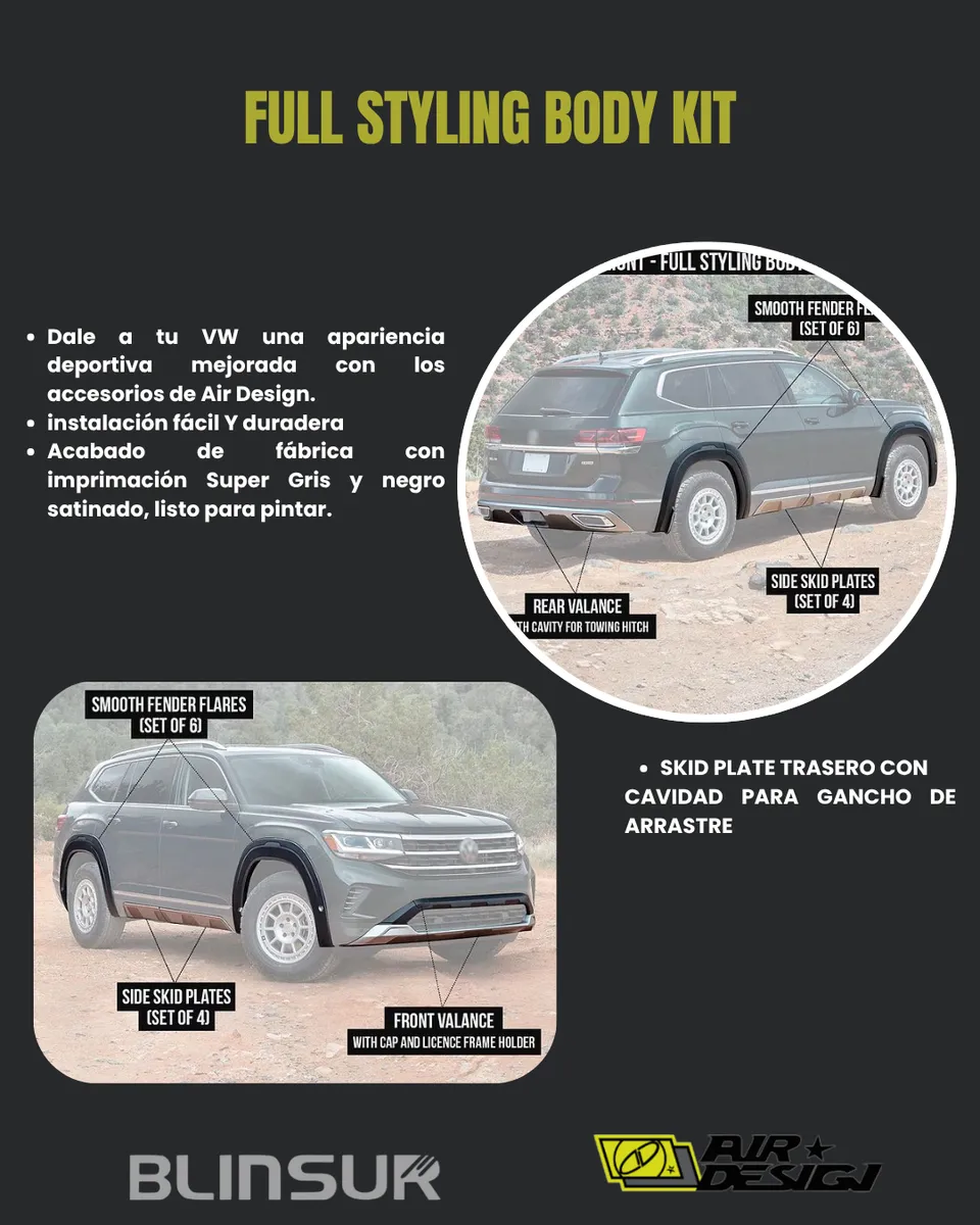 Body Kit Con Skid Plate Air Design Atlas Pa1 2021 2023 - Image 3