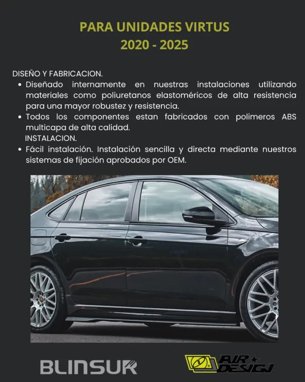 Faldones Laterales Estribos Airdesign Vw Virtus 2020-2025