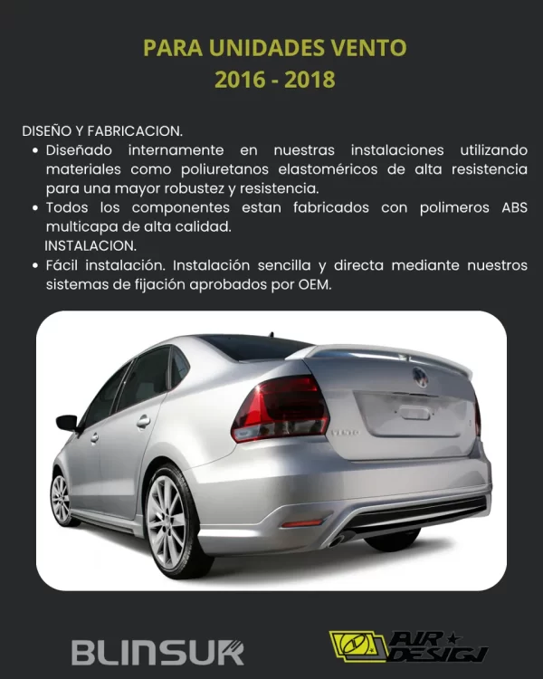 Body Kit Con Alerón Volado Air Design 2016 - 2018