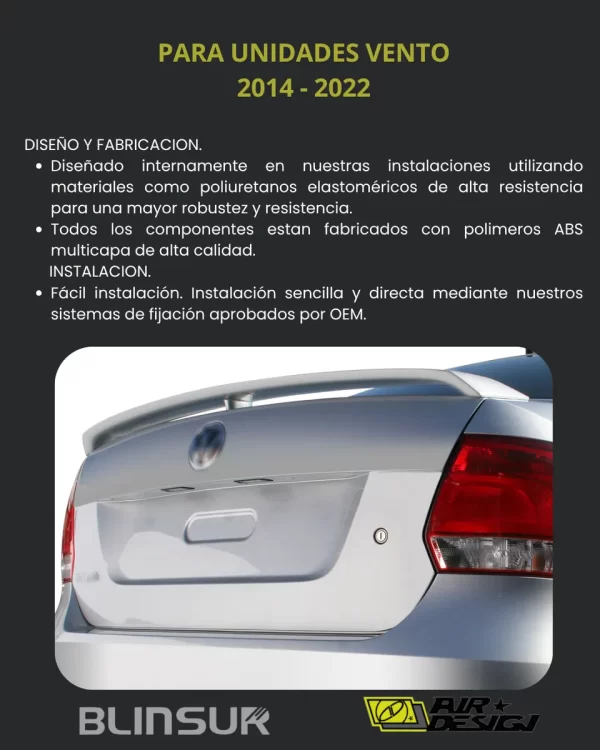 Alerón Volado Air Design Volkswagen Vento 2014 - 2022