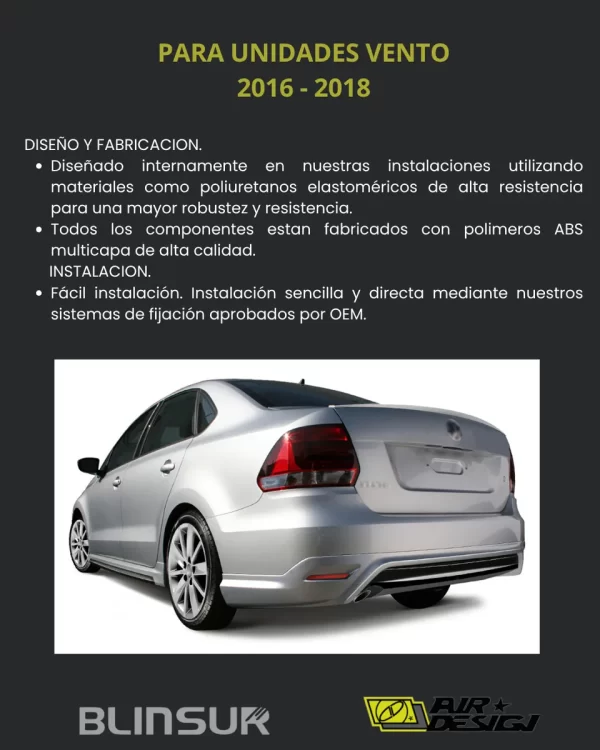 Body Kit Con Alerón Bajo Perfil Air Design 2016 - 2018