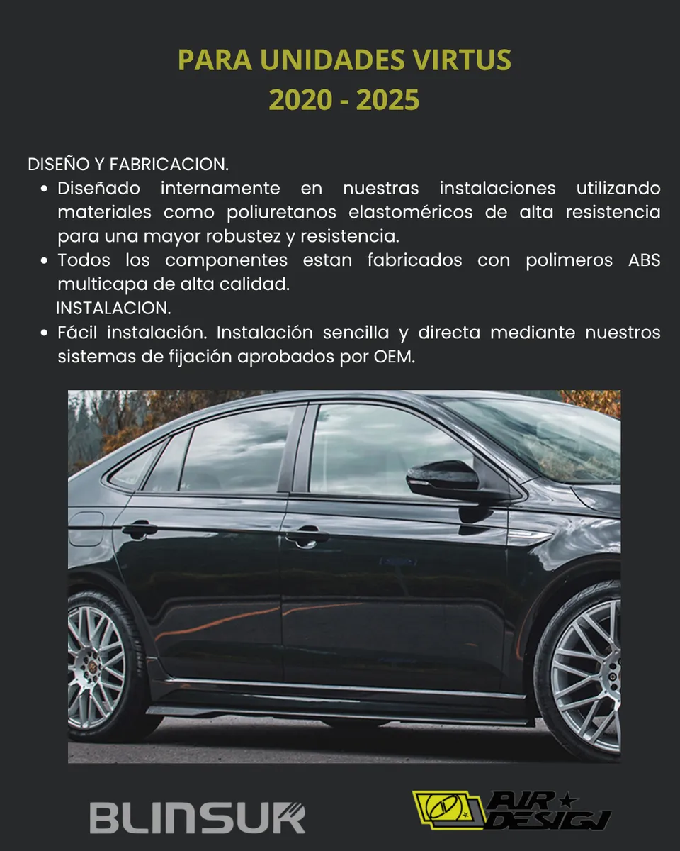 Faldones Laterales Estribos Airdesign Vw Virtus 2020 2025 - Image 3