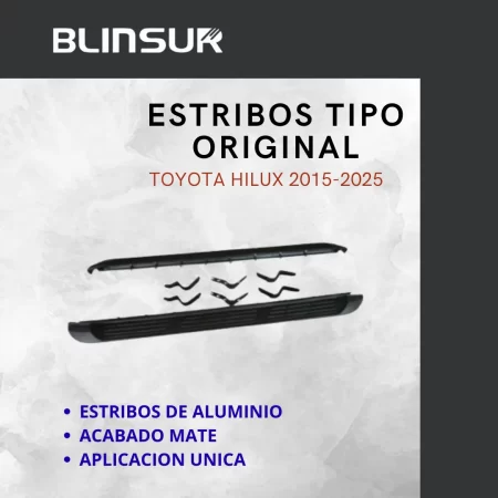 Estribos Negros Para Toyota Hilux 2015 2025 - Image 3